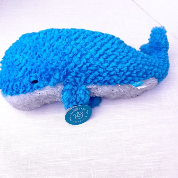 Manhattan Toy Co Under The Sea Winnie Whale Plush Stuffed Blue White 13" - Picture 9 of 10